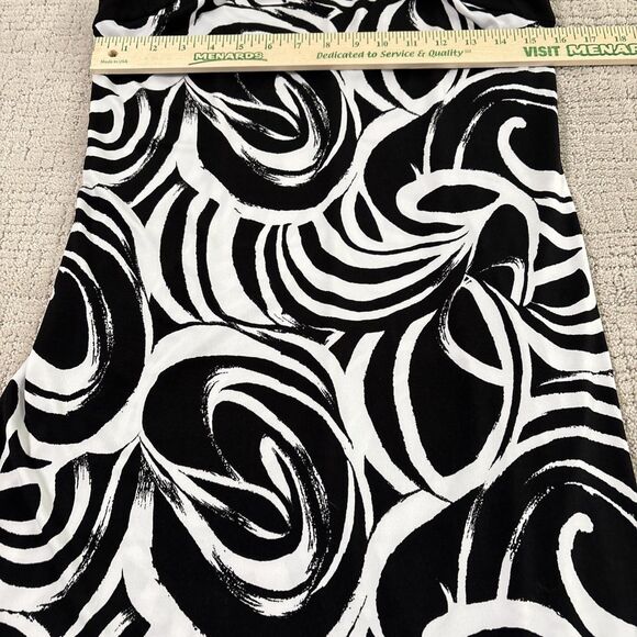 AB Studio Size 4 White and Black Swirl Shift Dress. 36” Length - Picture 9 of 12